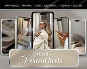 1100+ Aesthetic Neutral Instagram Reels | MRR PLR Canva (Digital Download)