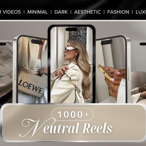1100 Faceless Neutral Videos | Instagram Reels Aesthetic Digital Marketing Videos With Master Resell Rights | PLR MRR Canva