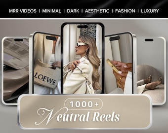 1100 gezichtsloze neutrale video&#39;s | Instagram toont esthetische digitale marketingvideo&#39;s met master-wederverkooprechten | PLR MRR canvas