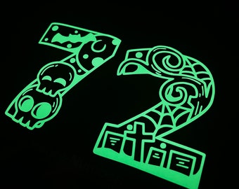 Halloween glow in the dark door number