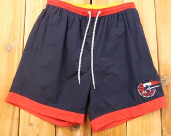 Striped swim bottoms,Vintage Preppy Look Starlet Style Chic Vintage Sailing Shorts