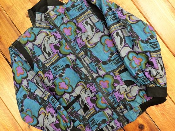 Vintage Pure Silk All Over Print Windbreaker Size