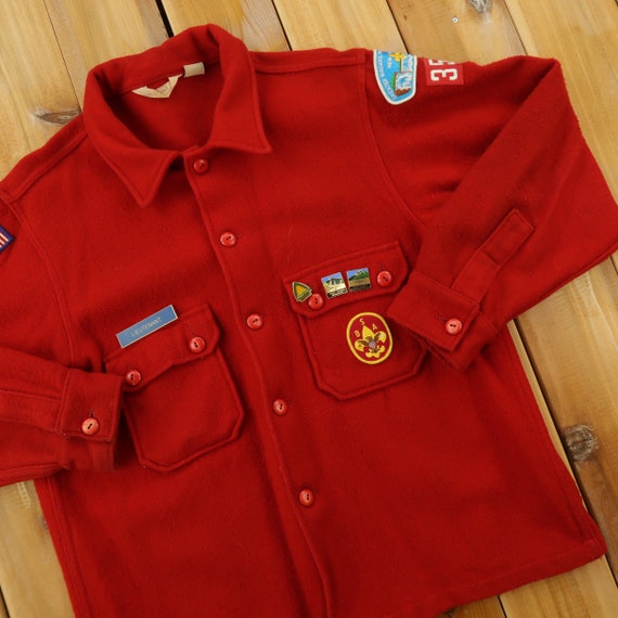 BSA Boy Scout of America Official Patched Wool Shi