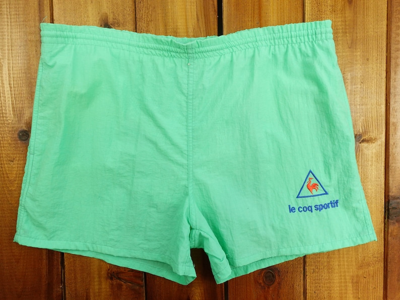 Vintage Le Coq Sportif Mesh Lined Swim Trunks Size Small Z10