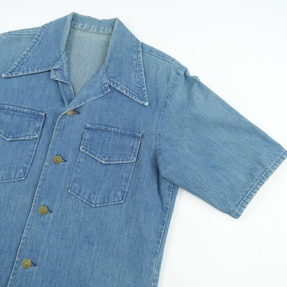 Vintage Short Sleeve Denim Button Down Shirt