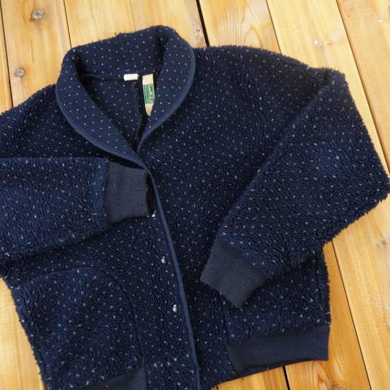 Vintage LL Bean Fleece Sweater Size Womens LargeA1