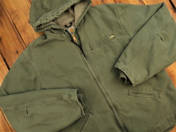 Vintage Carhartt Sherpa Lined Hooded Jacket Size 2