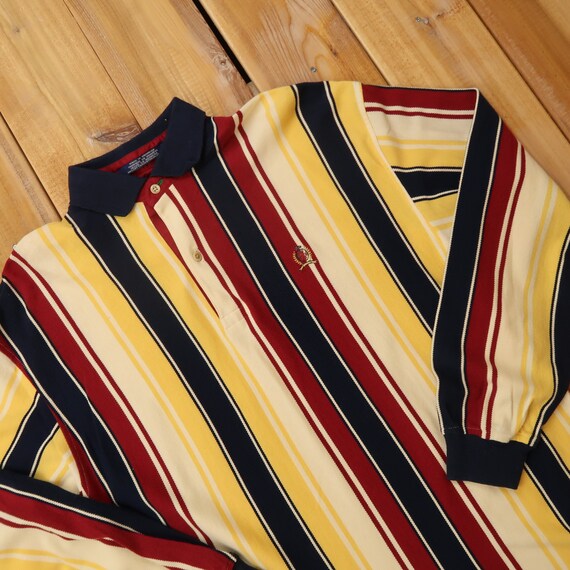 90s Tommy Hilfiger Striped Long Sleeve Polo Shirts