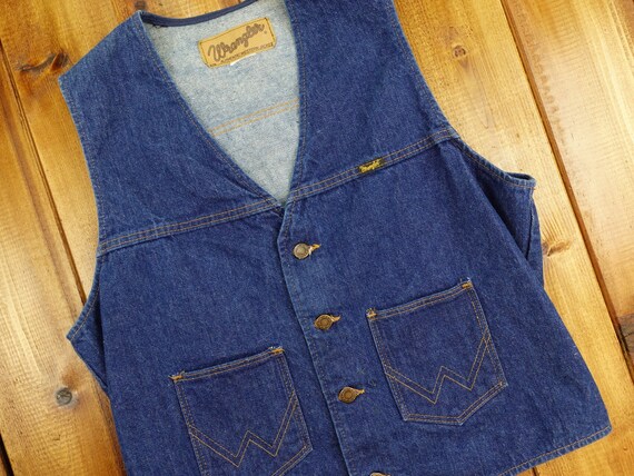 Vintage Wrangler Denim Vest Size Medium D13