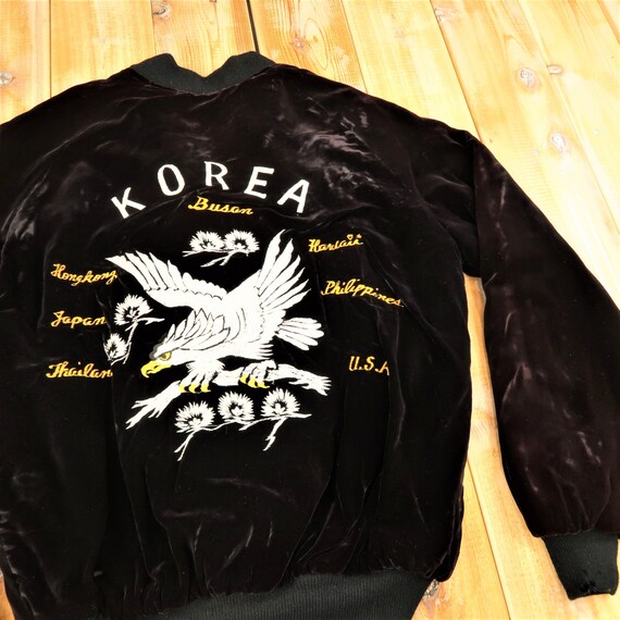 Korea Satin Souvenir Back Graphic Rare Vintage Jac