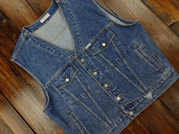 Guess Jeans Denim Vest Size Large D17