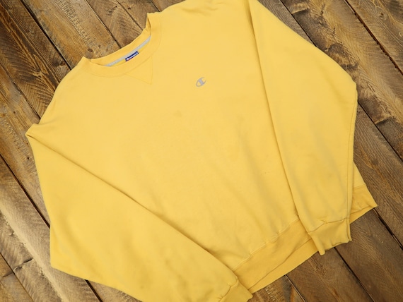 Vintage Champion Yellow Sweatshirt Size XL D12