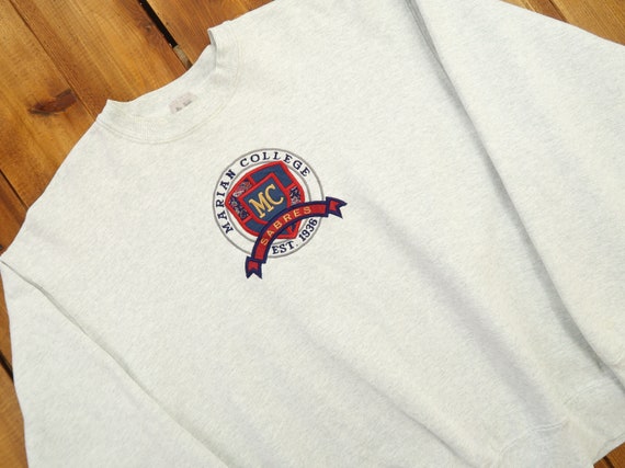 Vintage Champion Brand Marian University Hoodie Sweatshirt Size XL