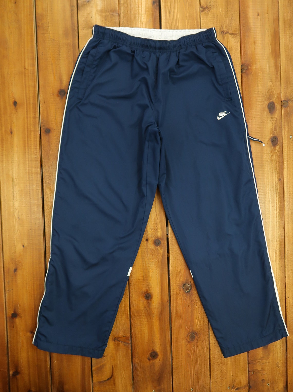 nike blue vintage track pants