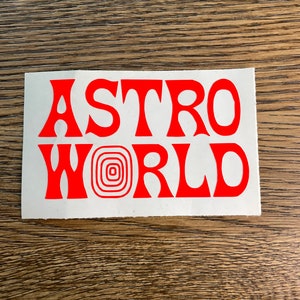 AstroWorld - Travis Scott - Adhesive Transfer Sticker  - Vinyl Decal - Sticker - Permanent - Laptop Decal - Transfer Decal