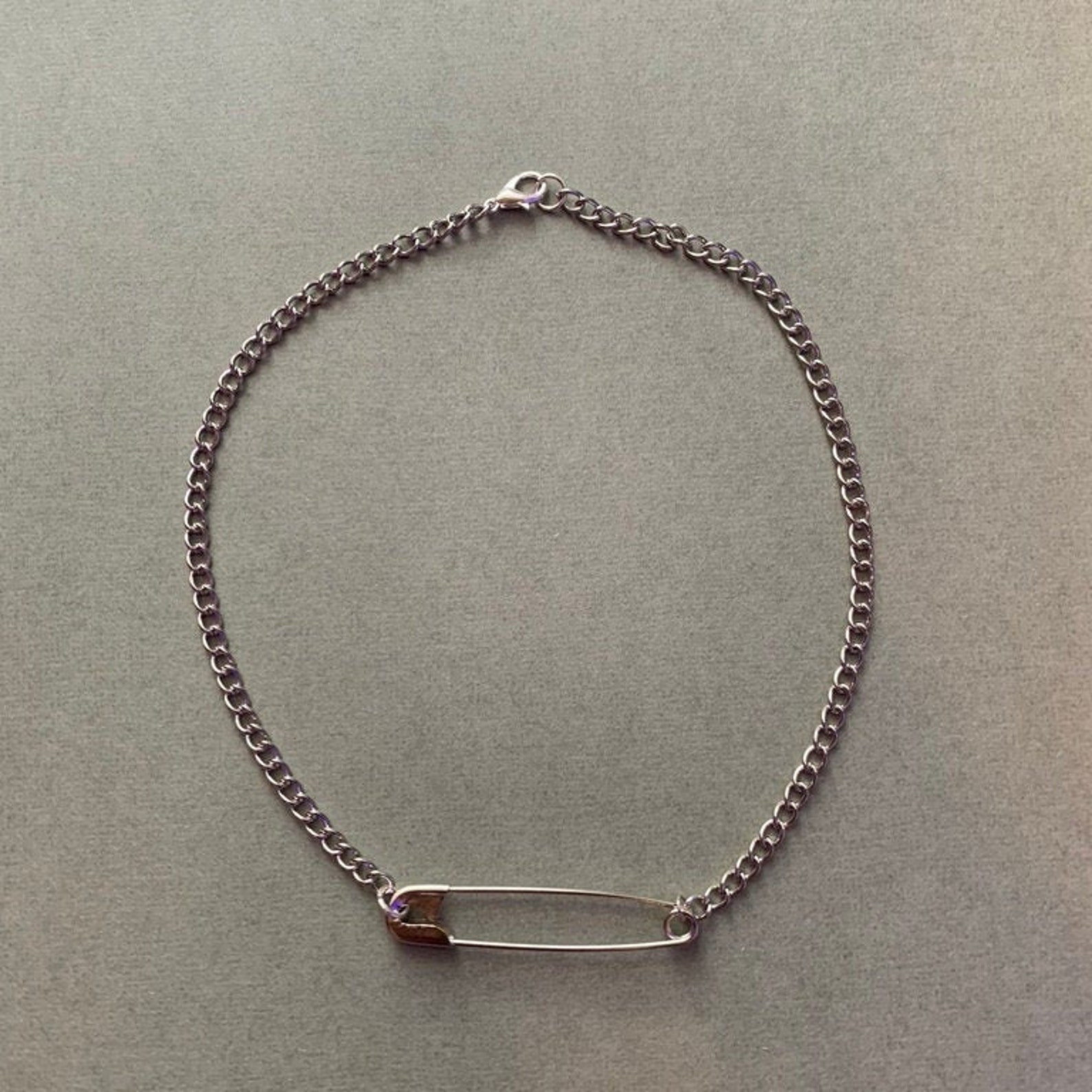 Handmade Custom Safety Pin Choker Necklace/ Name Safety Pin Etsy