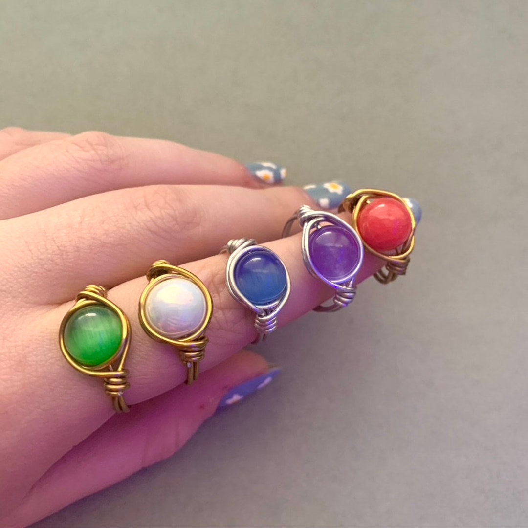 Star Wars Lightsaber Inspired Wire Wrapped Rings/star Wars Jewelry/star