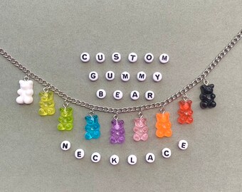 Gummy Bear Necklace/Gummy Bear Charm Choker/Kid Core Jewelry/Gummy Bear Jewelry/Pho Candy Jewelry/Charm Choker/Teen Jewelry