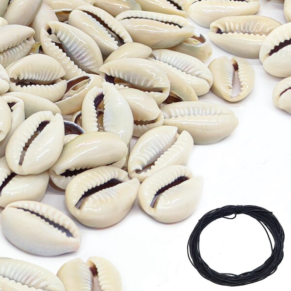 150 Genuine Cowrie Shells for Jewelry Making Adults, VSCO Girl Natural Smooth Cut Cowrie Shell Beads