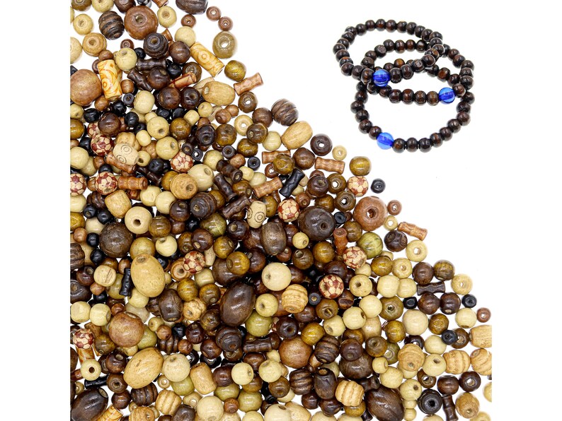 700 PCS Wooden Beads for Jewelry and Macrame Making Adults Assorted African Beads