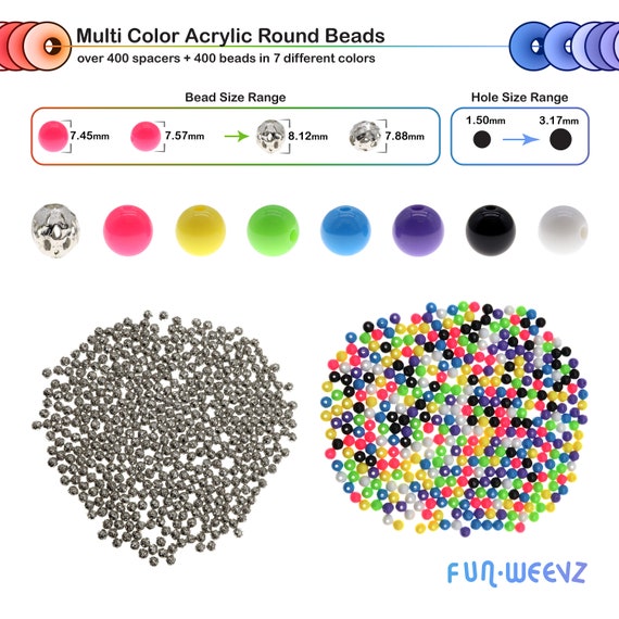 800 Acrylic Beads for Jewelry Making Supplies for Adults 400