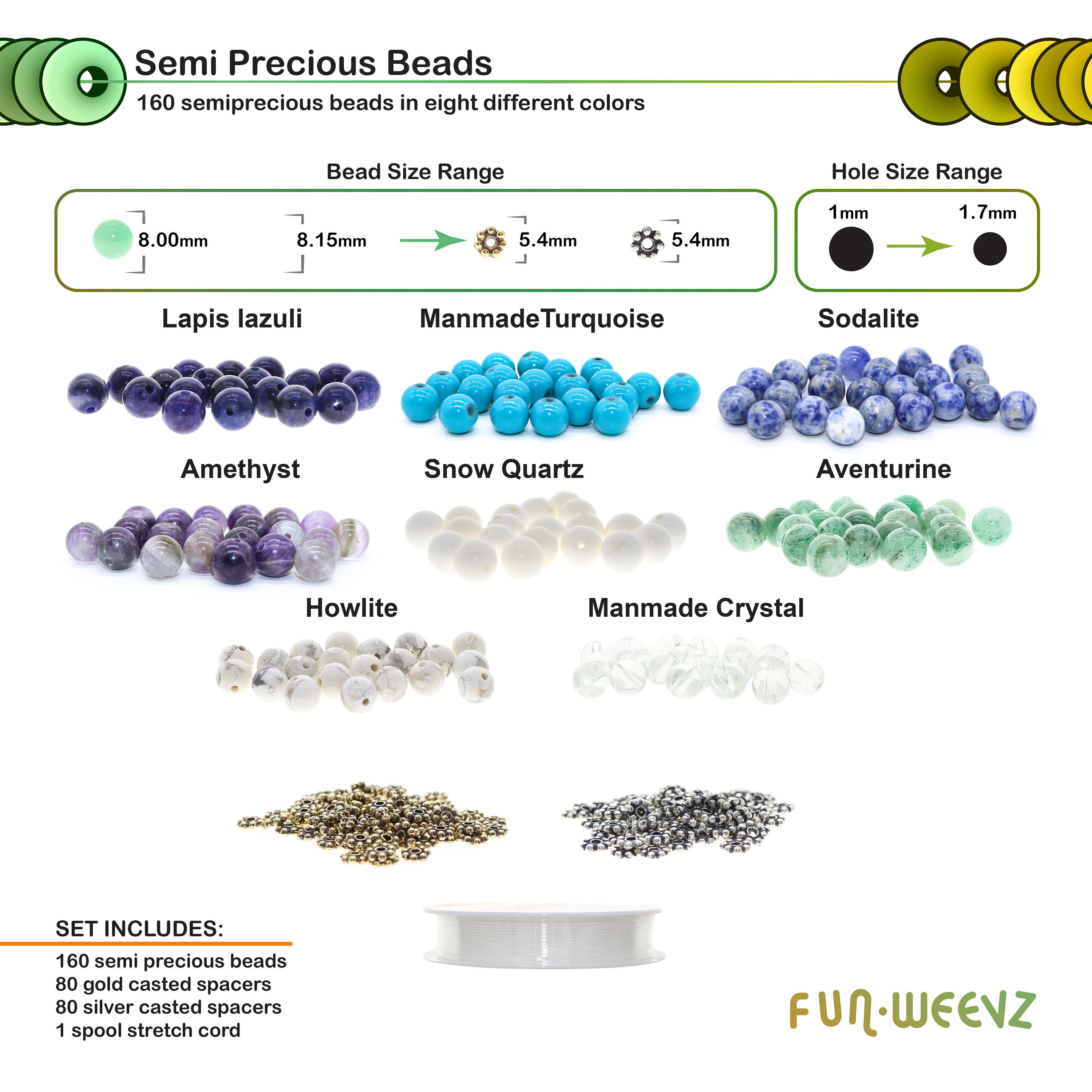 160 Round Gemstone Beads for Jewelry Making 8mm Natural Etsy