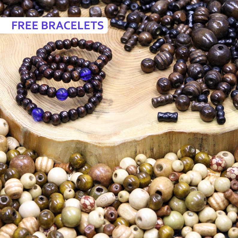 700 PCS Wooden Beads for Jewelry and Macrame Making Adults Assorted African Beads