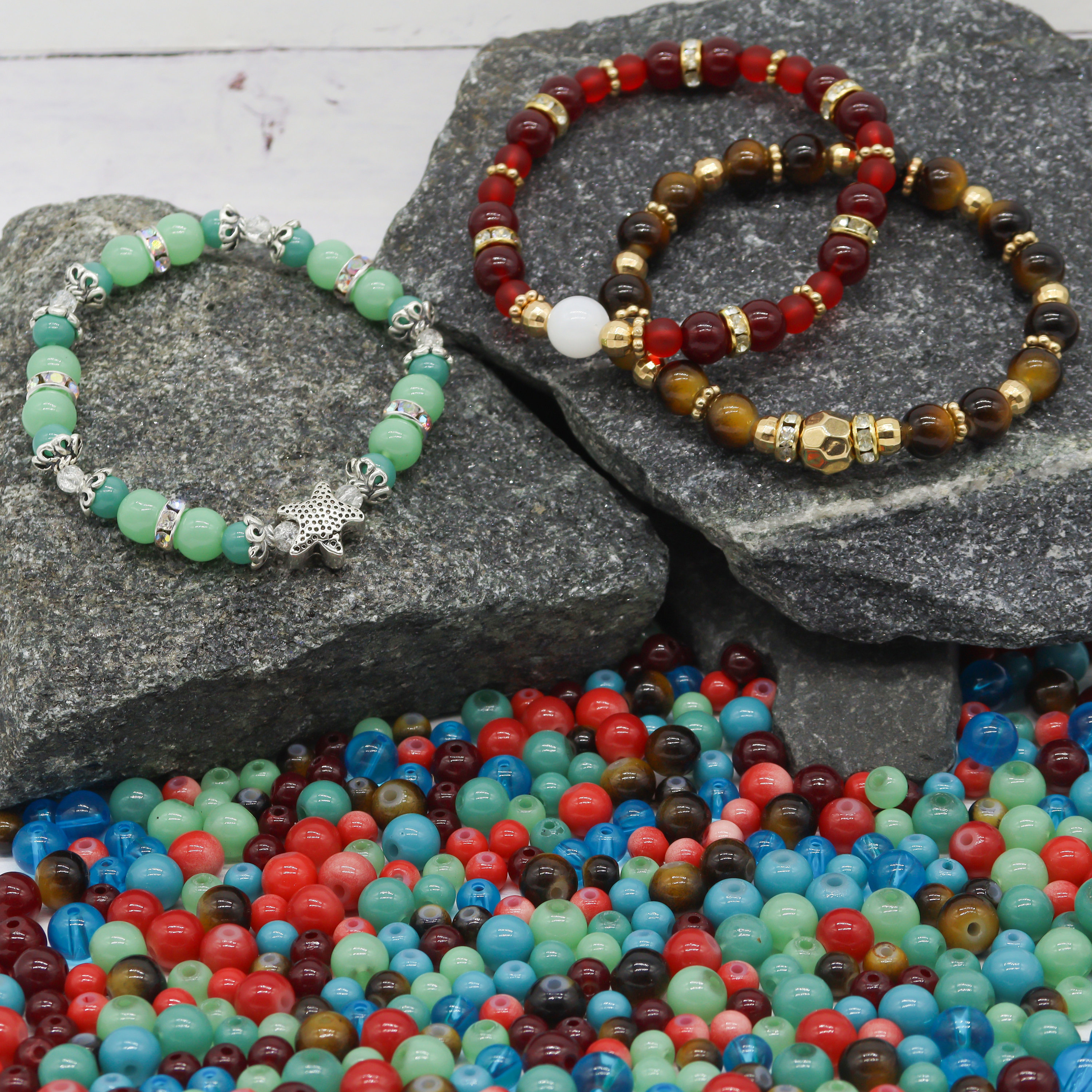 400 Glass Beads for Jewelry Making Kit 8mm & 4mm Faux Etsy
