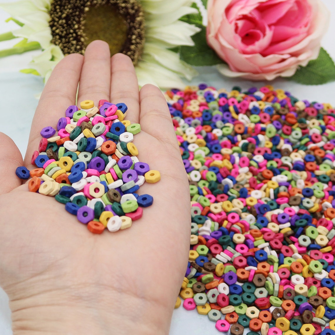 2000 PCS Hexagon Heishi Beads for Jewelry Making Adults 12 | Etsy