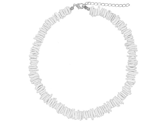 Square White Puka Shell Neckace for Men 