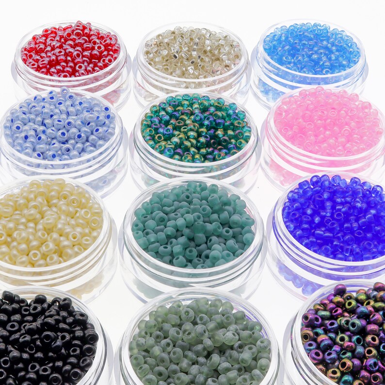 7000 PCS Glass Seed Beads for Jewelry Making 12 Colors Craft Etsy