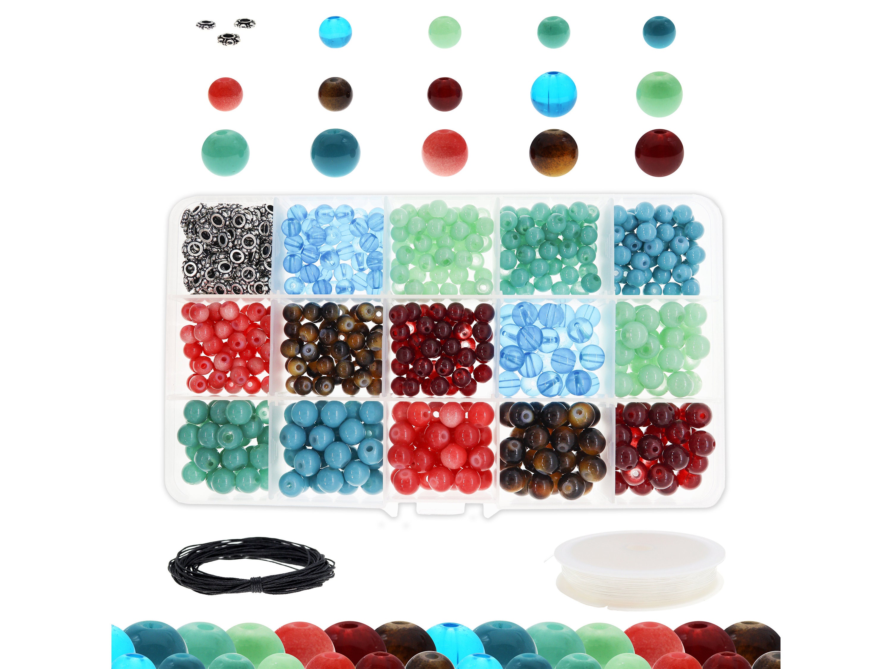 400 Glass Beads for Jewelry Making Kit 8mm & 4mm Faux Etsy