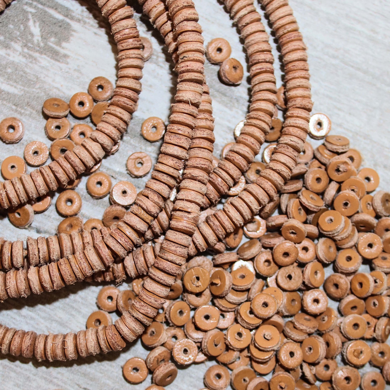 Genuine Leather Spacer Beads Over 500 Natural Leather Spacer Etsy