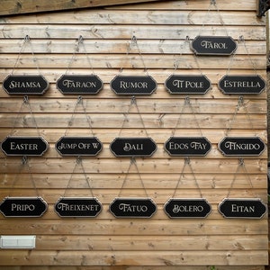 Hanging Horse Name Plates, Different Fonts, Personalised Horse Gifts With Hanging Chains, Stall Sign, Hanging Stable Name Plaque, Stall Gift