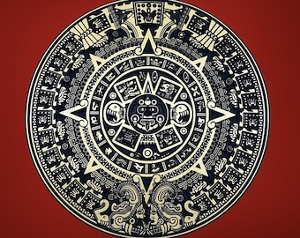Mayan Aztec Calendar, CNC Carved Aztec Wall Art, Ancient Mayan Style Aztec Decor