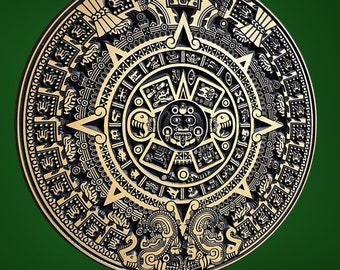 CNC彫刻のマヤアステカカレンダーウォールアート - Etsy 日本