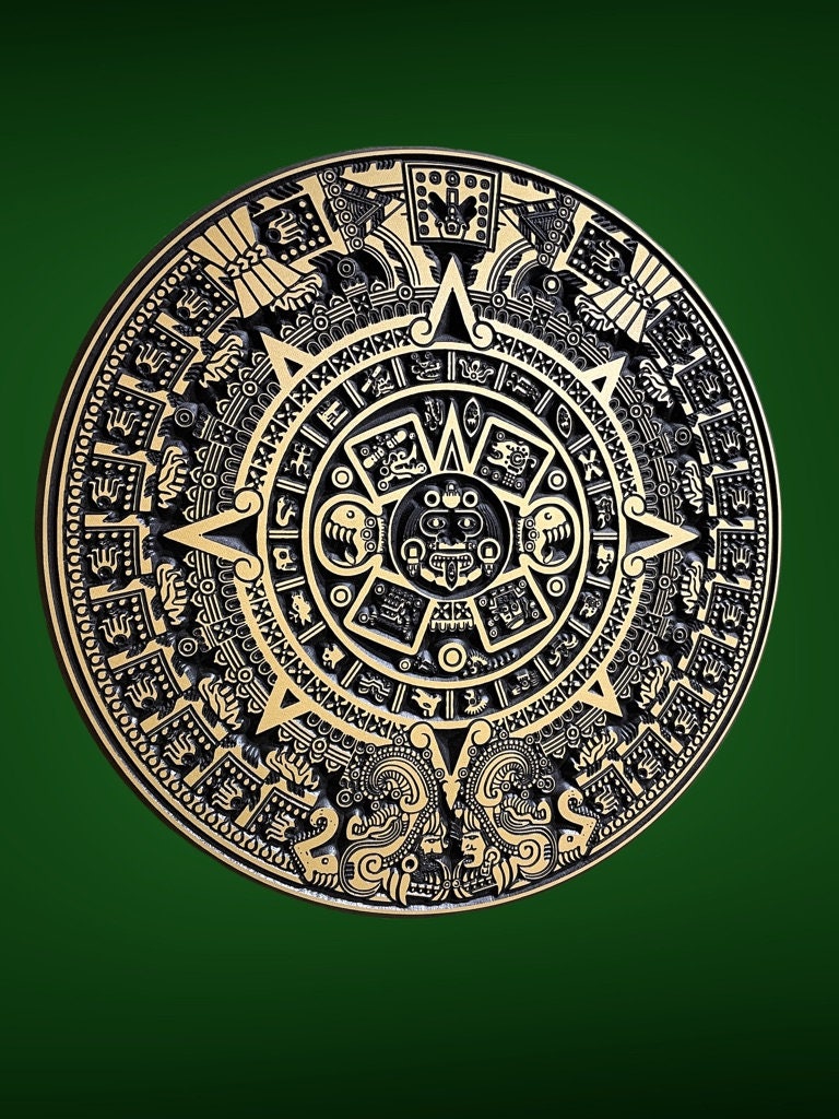 マヤのアステカ暦、CNC 彫刻のアステカ壁アート、古代マヤ風の