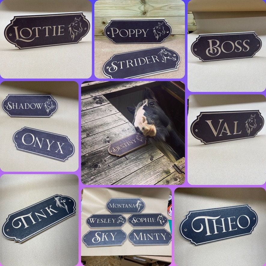 Horse Name Plates, Personalised Stable Signs, Stable Door Sign