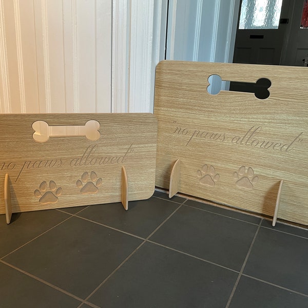 Oak Style Doggy & Puppy Stoppers, "no paws allowed" Dog Stopper For Stairs, Stair Gate, Dog Gate, Dog Stopper, Pet Gate, Stair Stopper