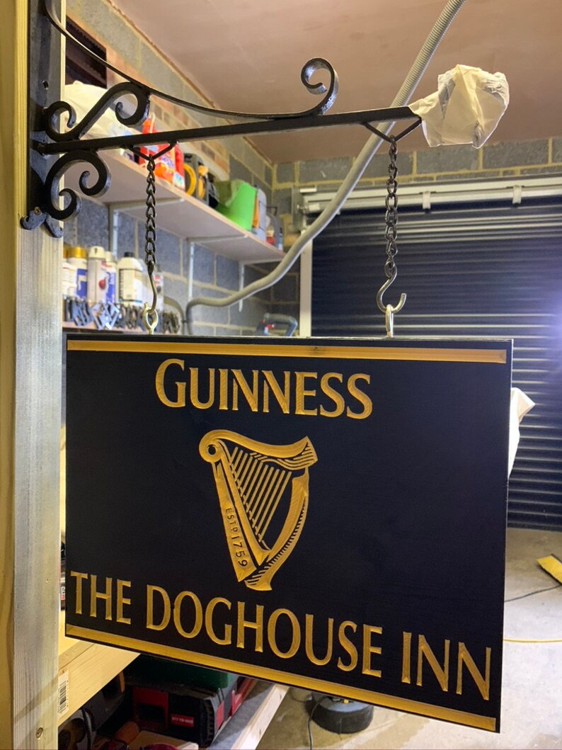 Customisable Hanging Bar Sign Personalised Carved Oak Bar Etsy UK