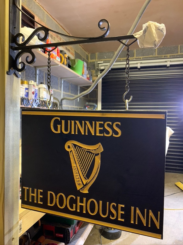 Premium Oak Hanging Bar Sign Personalised Carved Oak Bar Etsy