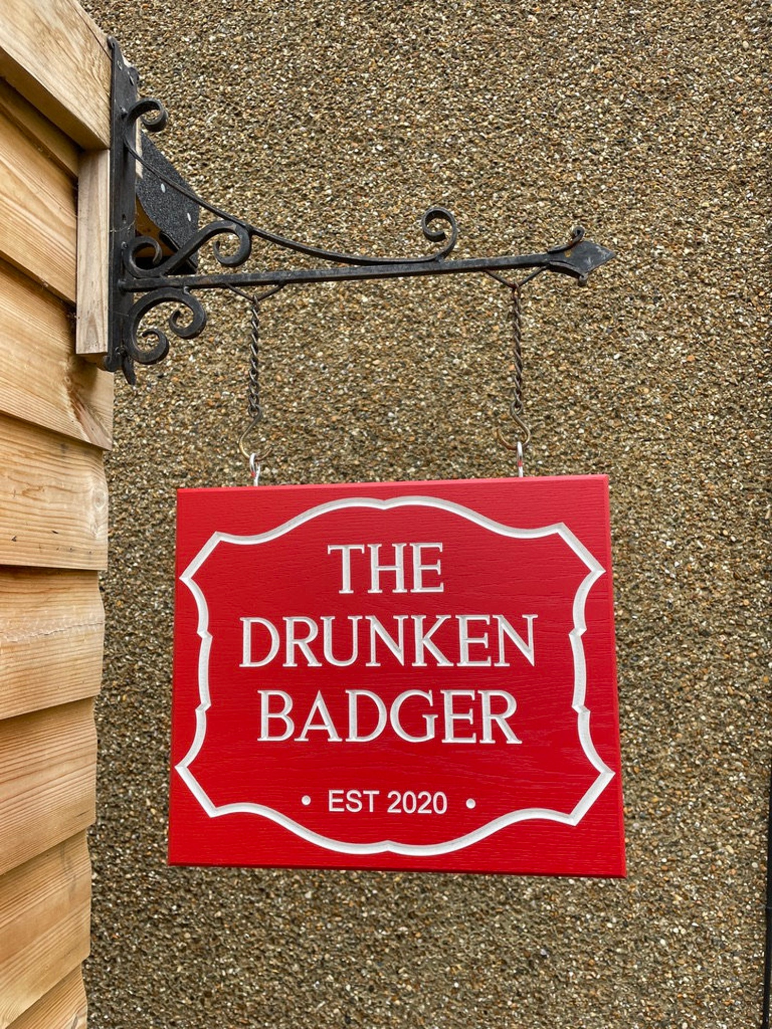 Customisable Hanging Bar Sign Personalised Carved Oak Bar Etsy UK
