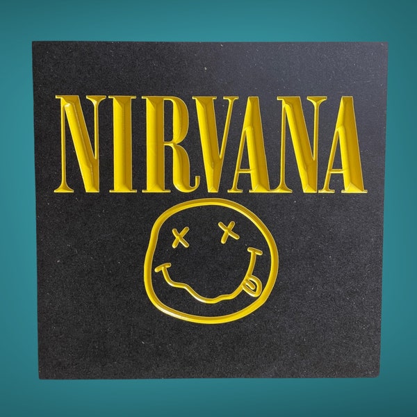 Nirvana Carved Wall or Shelf Plaque, perfect memorabilia for home bar, office, games room, man cave or anywhere you want to show it off!