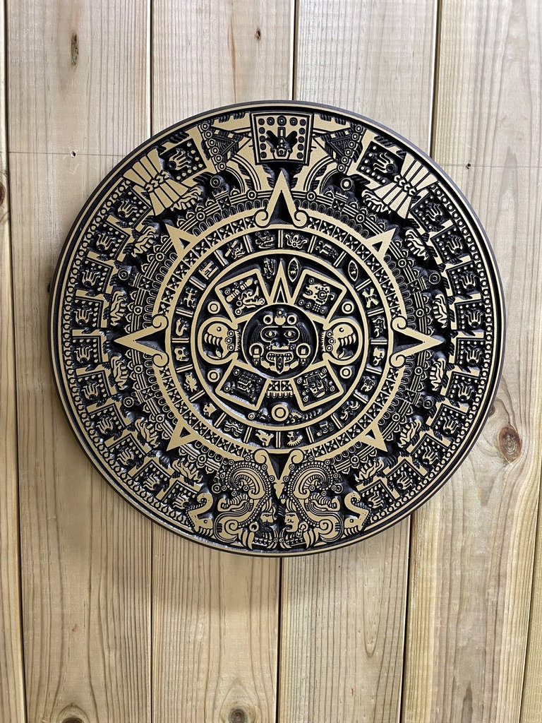 マヤのアステカ暦、CNC 彫刻のアステカ壁アート、古代マヤ風の
