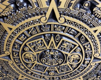 CNC彫刻のマヤアステカカレンダーウォールアート - Etsy 日本