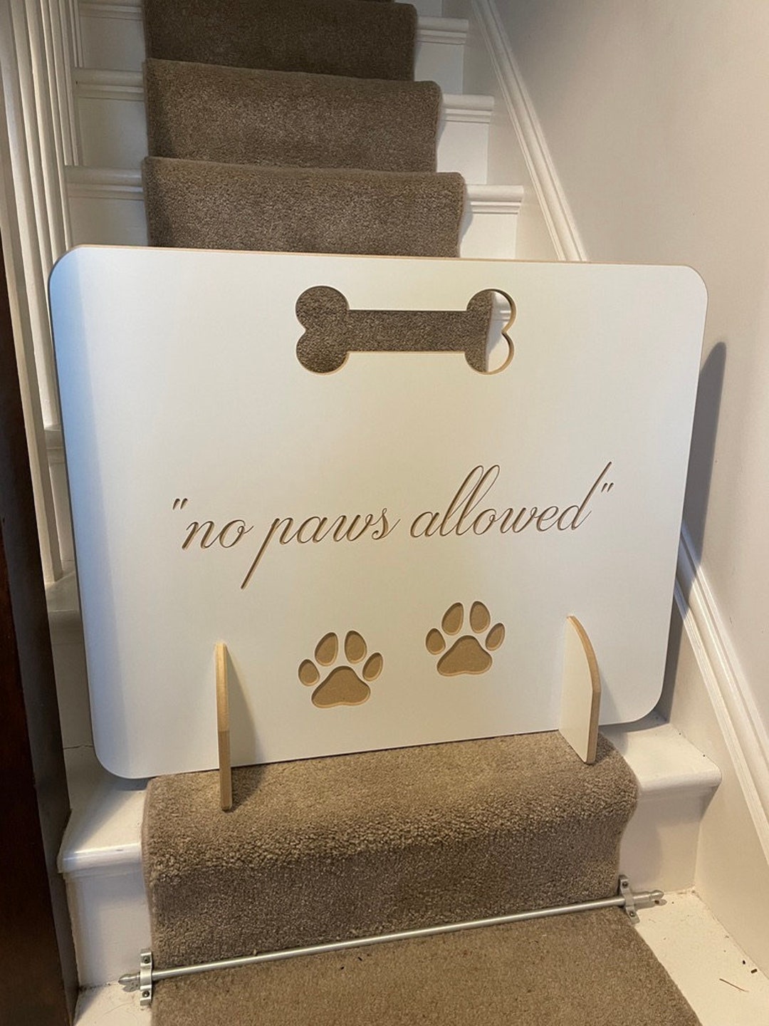 80cm Doggy Stopper, no Paws Allowed 10.5mm & 12.5mm Thick Dog Stopper for Stairs, Stair Gate