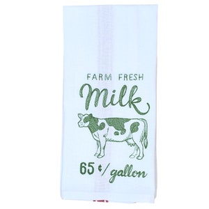 Kitchen Towel: Vintage Marketplace Milk