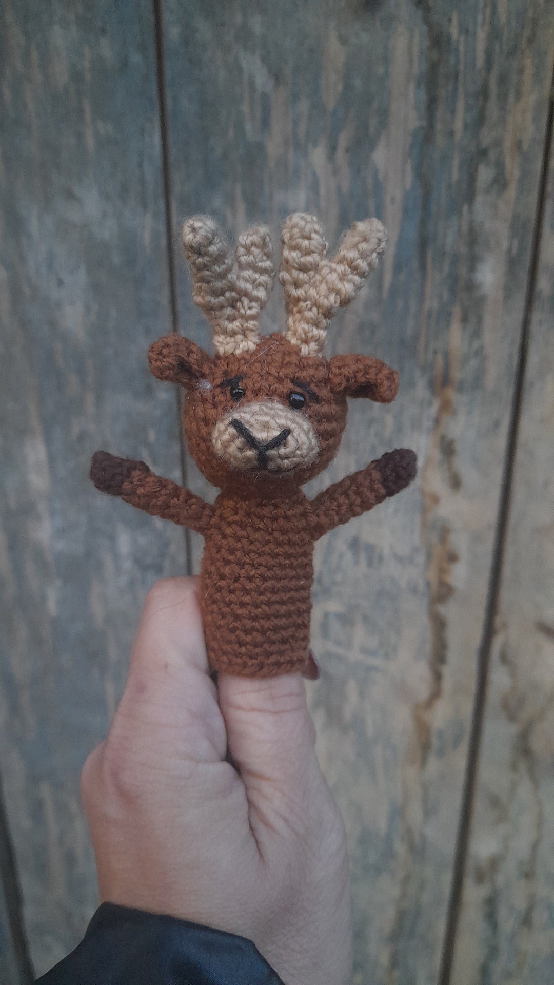 Amigurumi Animal Plush Reindeer Finger Puppets Speech Therapy Etsy
