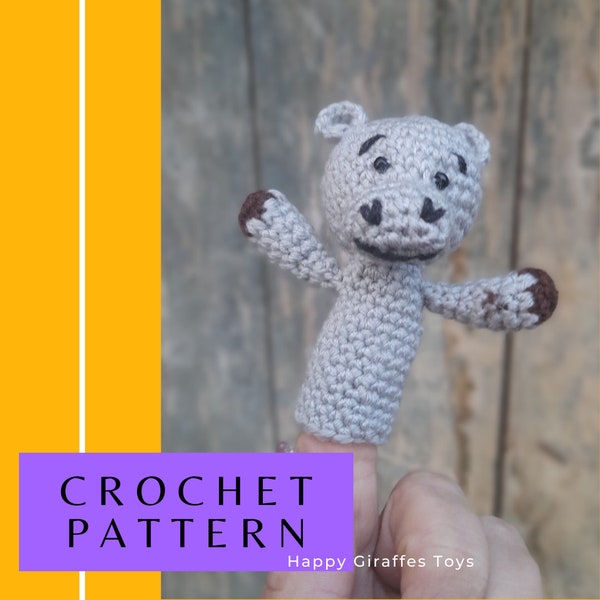 Crochet Pattern for Hippo Puppet: DIY Speech Therapy Toy for Toddlers
