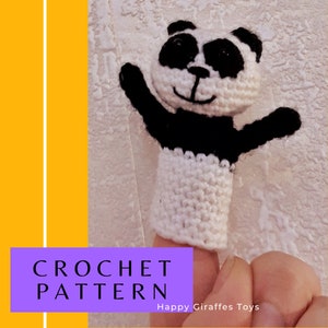 Finger puppet panda crochet pattern